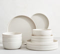 Wholesale White Ceramic Porcelain Round Shape Gold Rim Restaurant Family Stoneware Dessert Teller Dinner Plates Dish Set