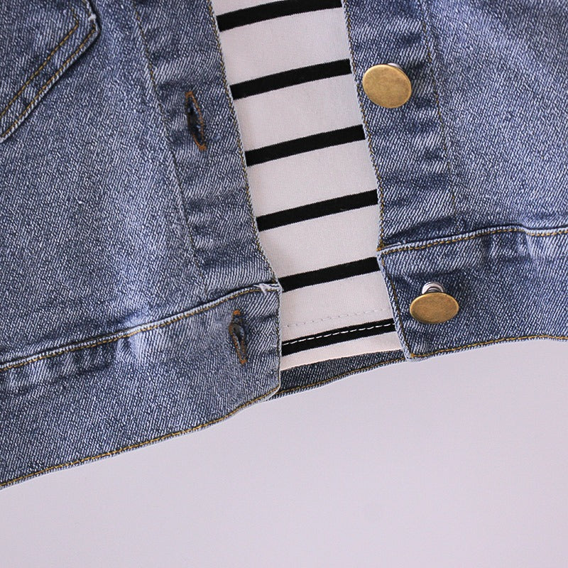 Little Kid Boys Jean Top Jackets Unisex Baby Toddler Boy Girl Denim Coat Outwear For Kids