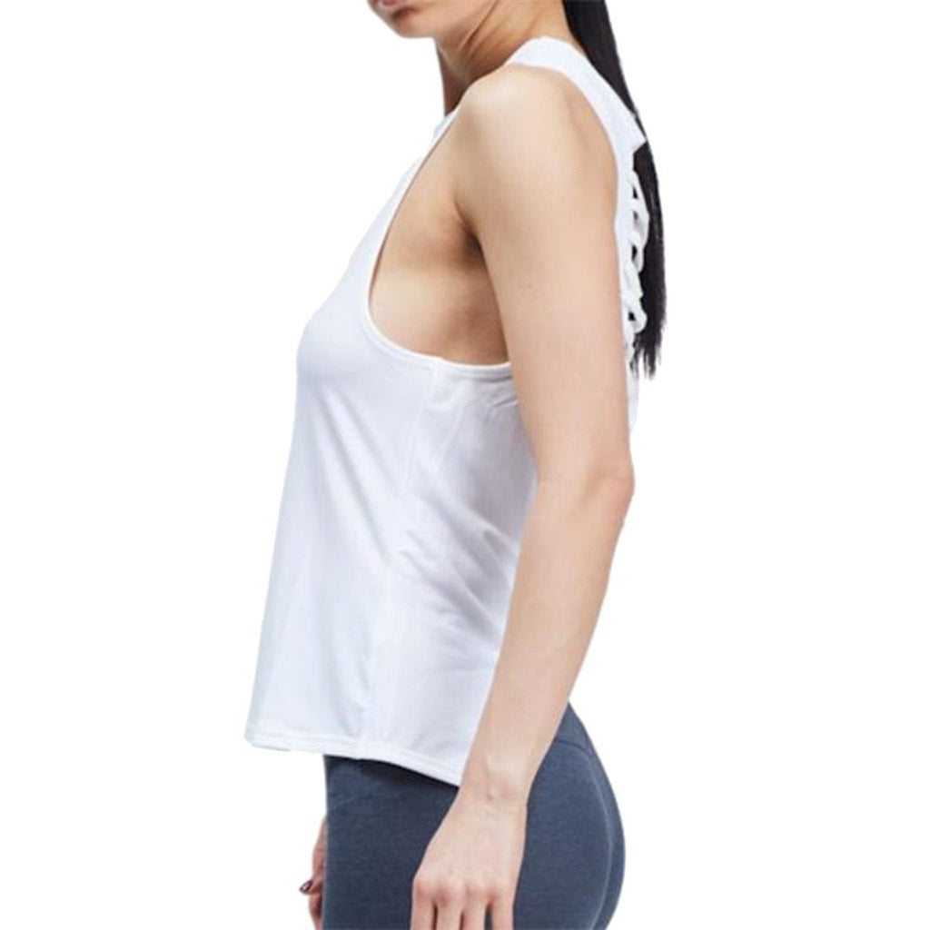 urban savage laced up womens sleeveless top in white