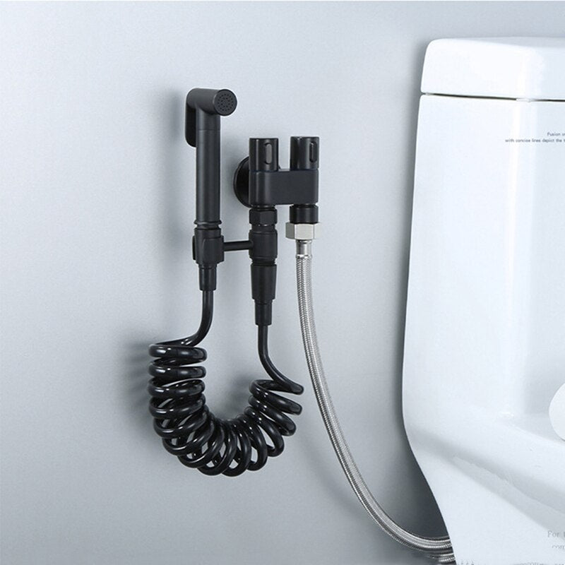 Wall Mounted Toilet bidet sprayer set Brass Double Use Bidets faucet Bathroom sprayer shower bidet faucet High Pressure gun