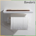 White Black Stainless Steel Toilet Paper Holder with Phone Shelf Bathroom Tissue Holder Toilet Paper Roll Holder Brushed Gold