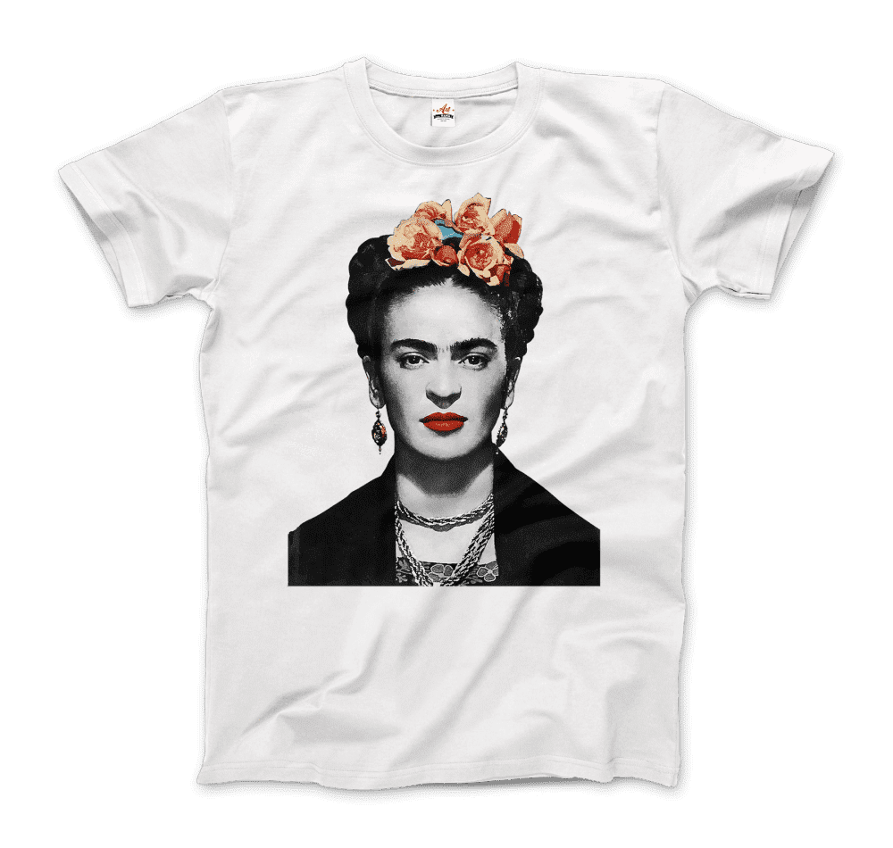 frida kahlo with flowers poster artwork t shirt art o rama