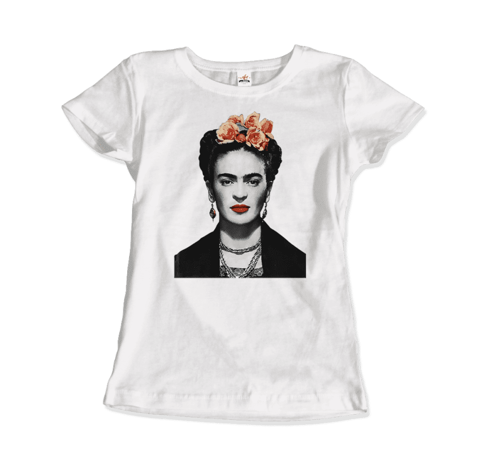 frida kahlo with flowers poster artwork t shirt art o rama