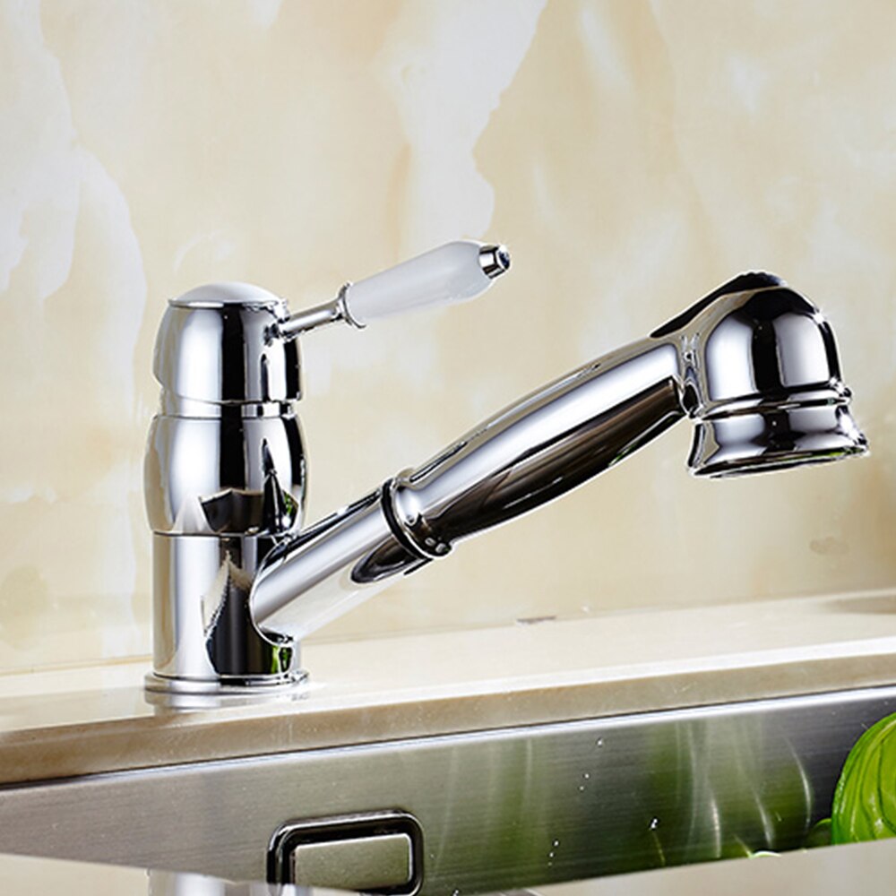 griferia para lavabo Short pull-out chrome under-counter basin toilet basin faucet shower washbasin stretch mixing switch