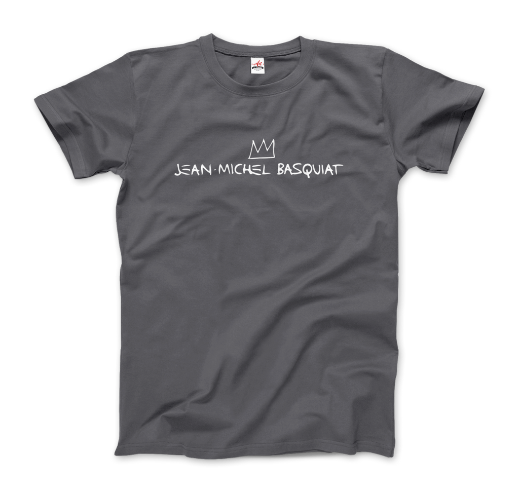 jean michel basquiat signature with crown t shirt