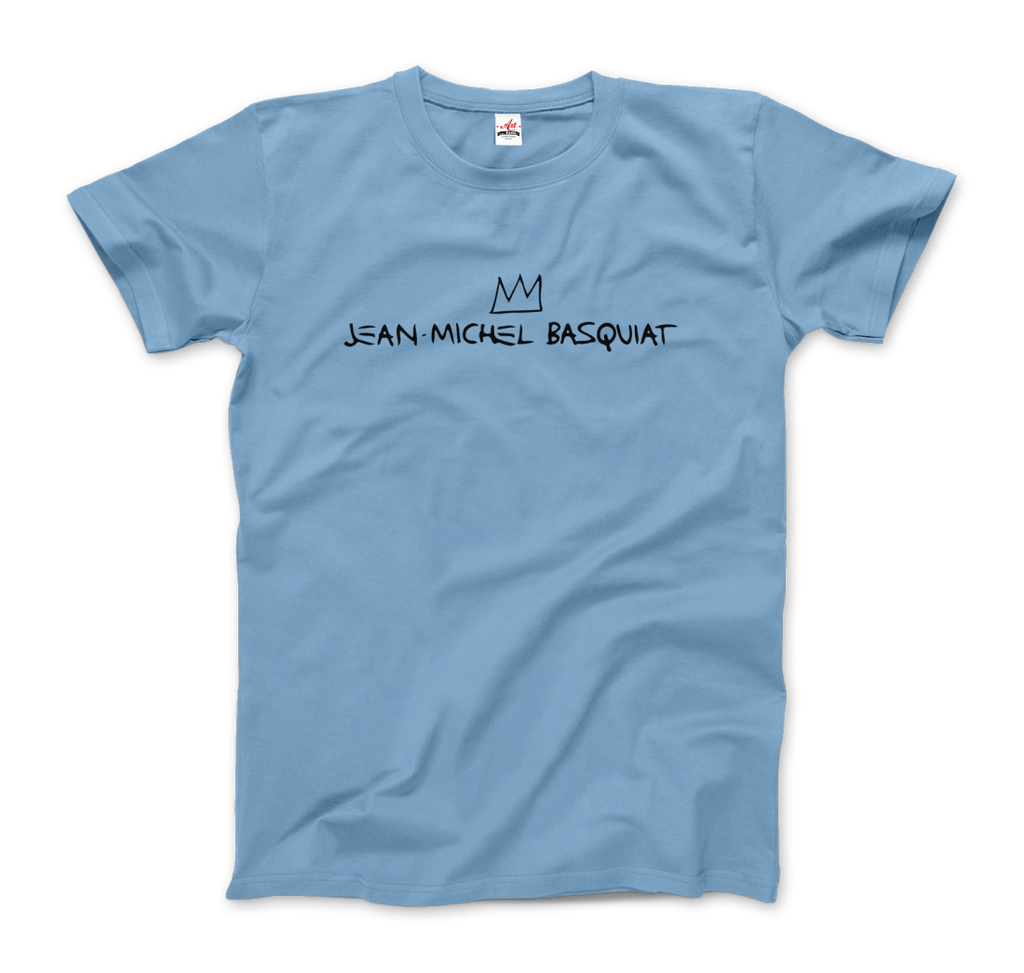 jean michel basquiat signature with crown t shirt
