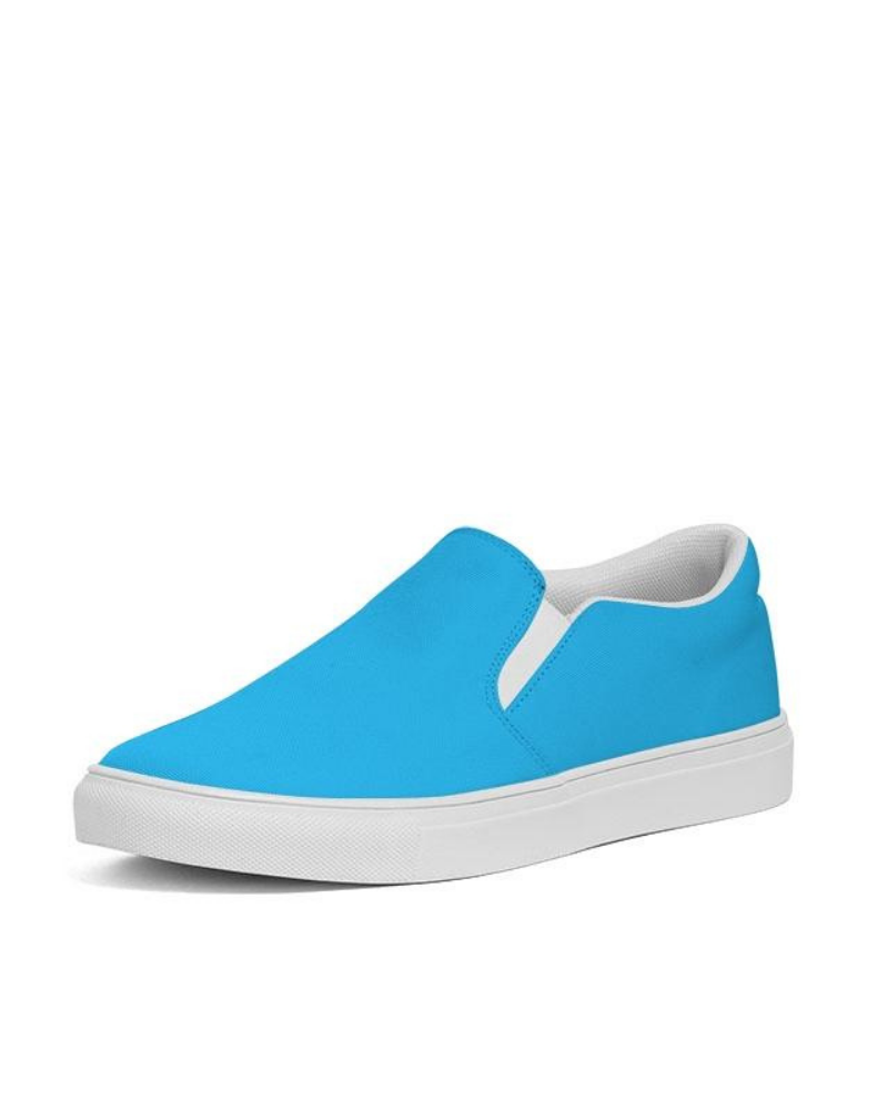 womens casual sneakers vibrant blue low top slip on canvas sports shoes