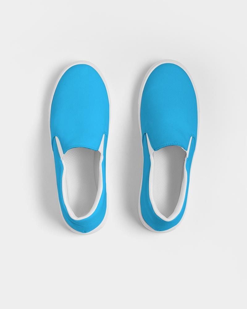 womens casual sneakers vibrant blue low top slip on canvas sports shoes