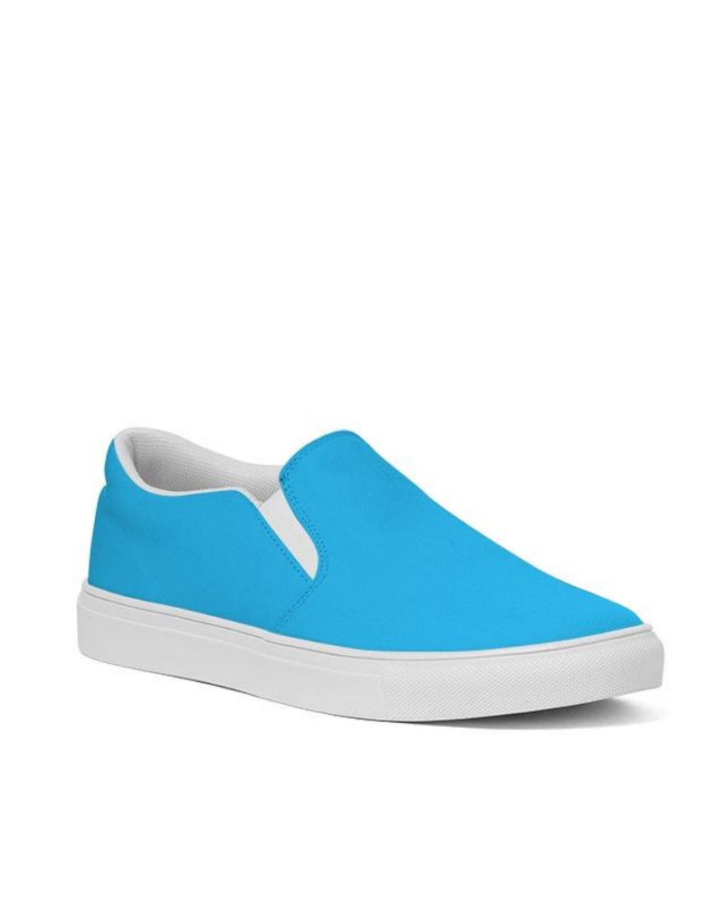 womens casual sneakers vibrant blue low top slip on canvas sports shoes