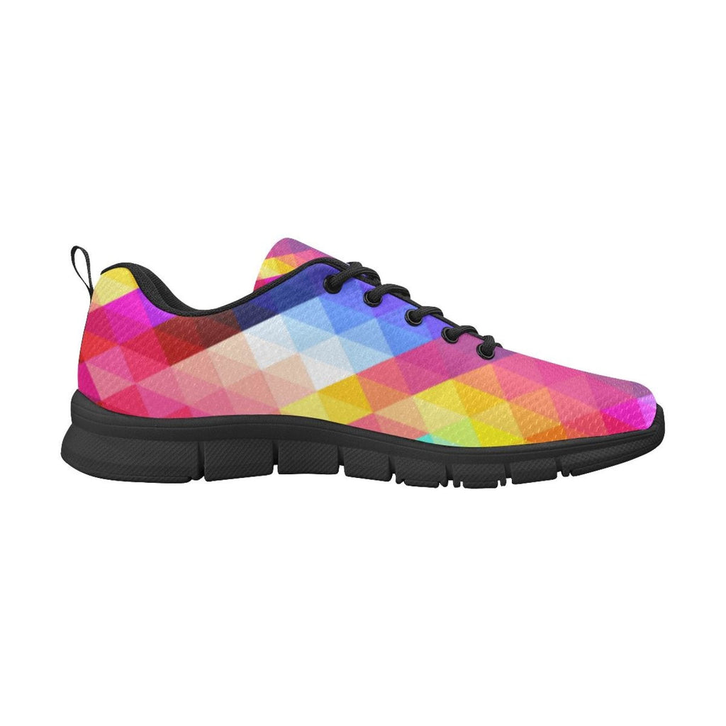 womens sneakers colorful grid style black bottom running shoes