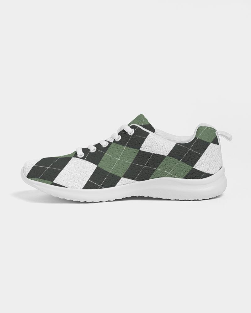 womens sneakers green white plaid running shoes ws7209