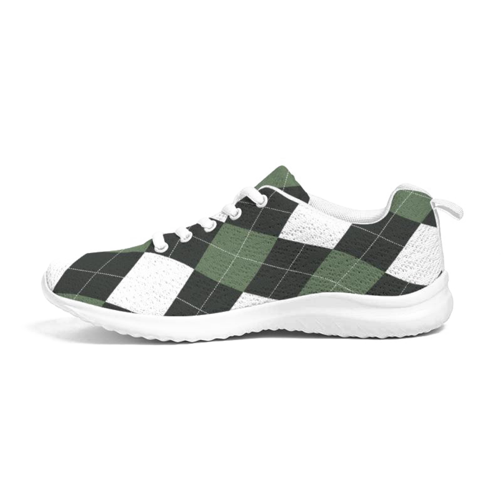 womens sneakers green white plaid running shoes ws7209