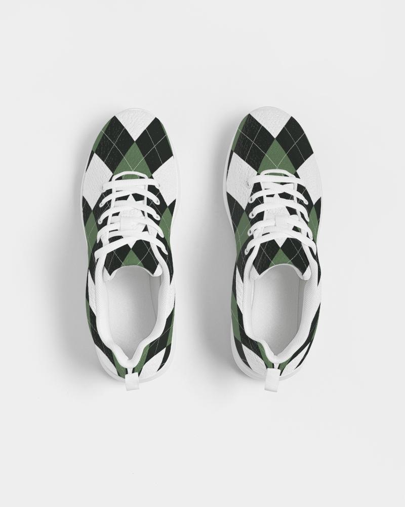 womens sneakers green white plaid running shoes ws7209
