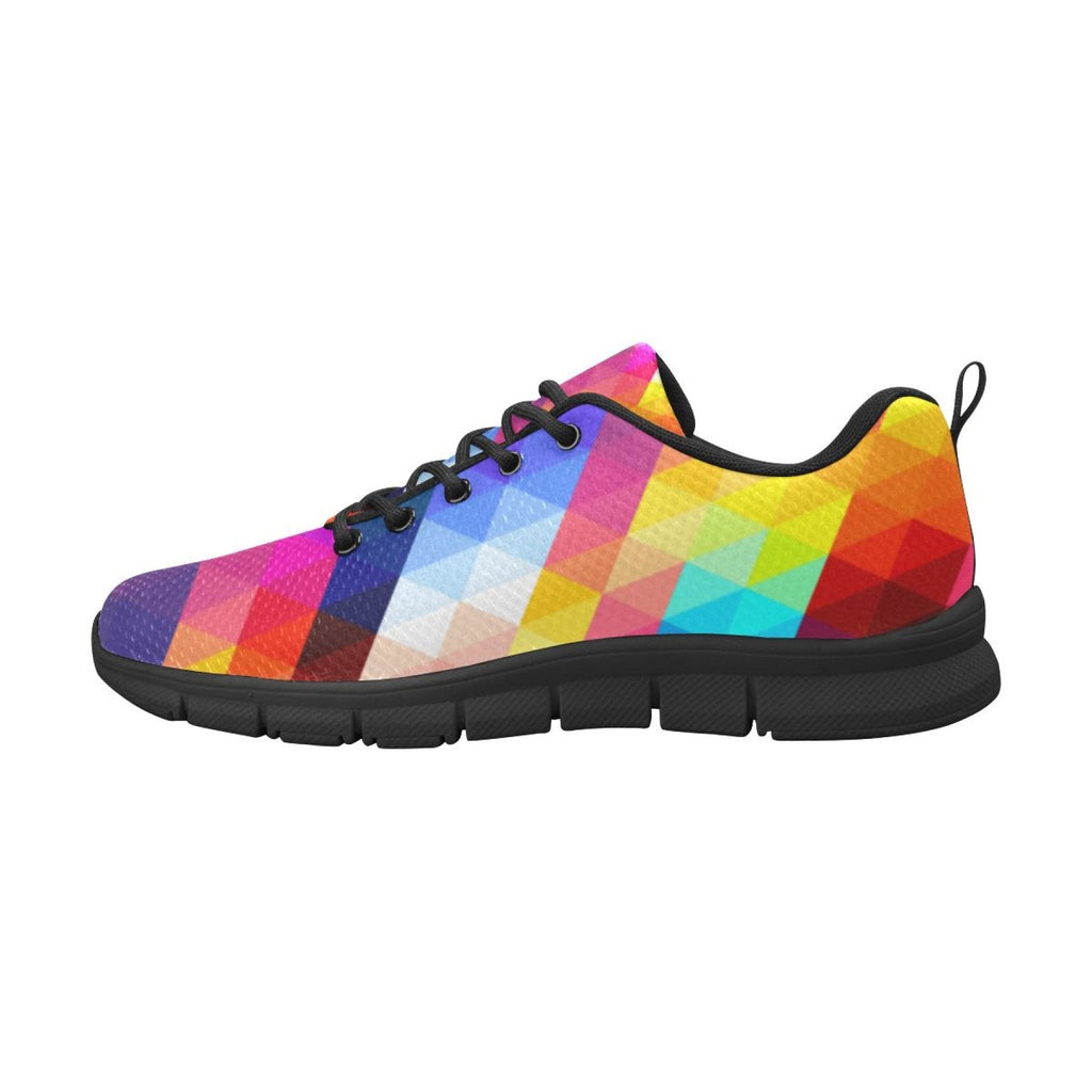 womens sneakers multicolor grid style black bottom athletic running shoes