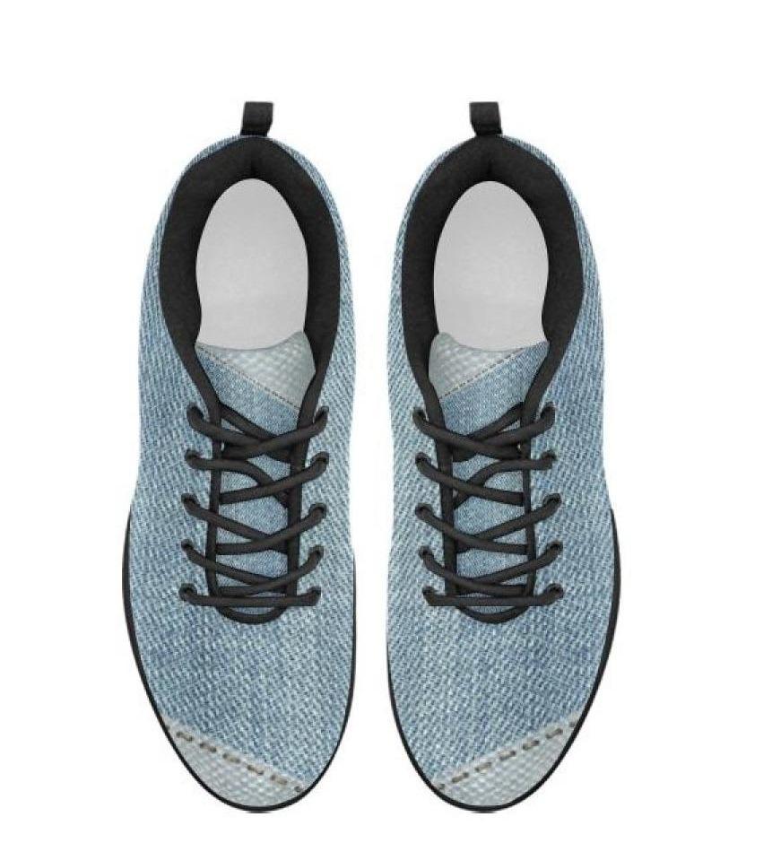 womens sneakers patch denim style black bottom running shoes