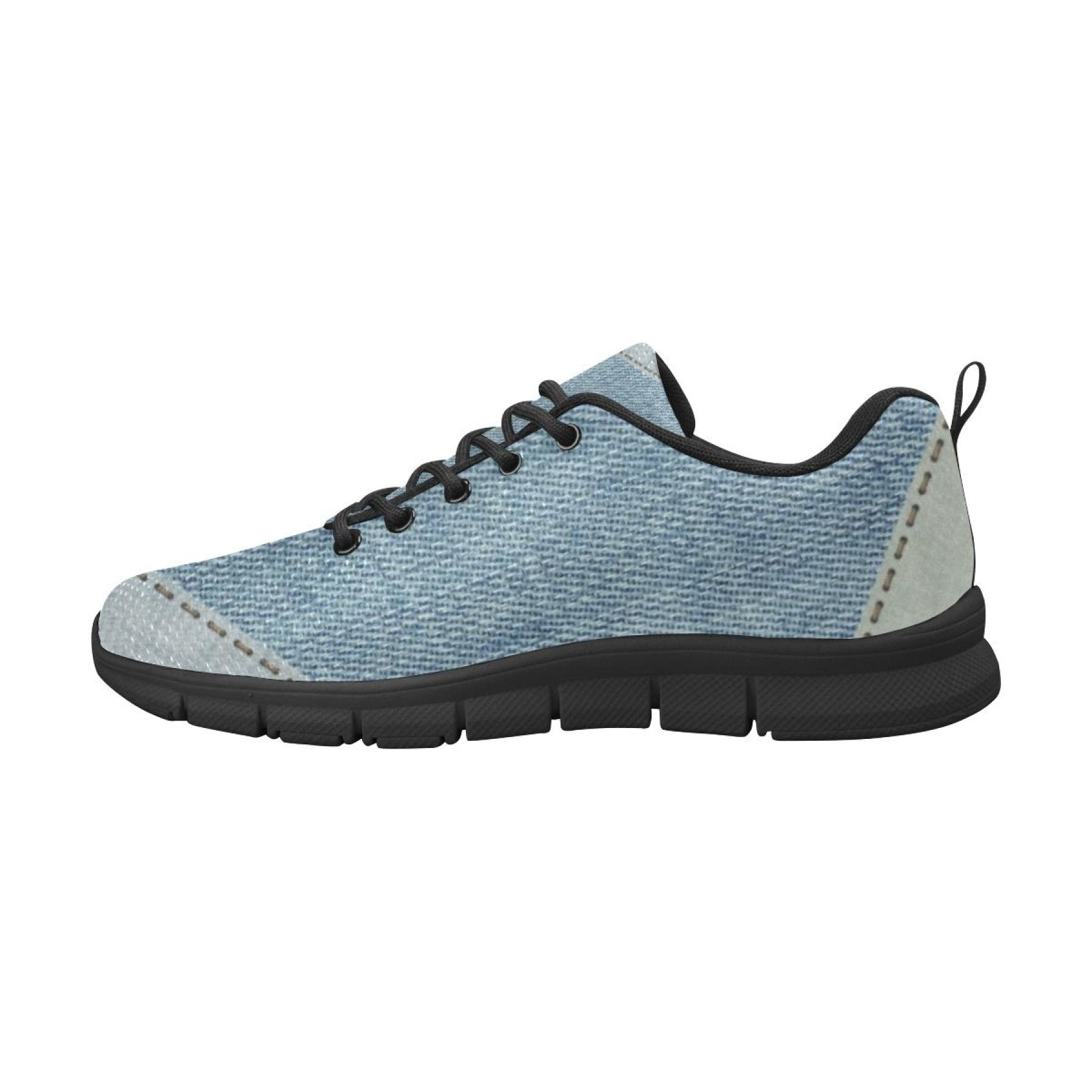 womens sneakers patch denim style black bottom running shoes