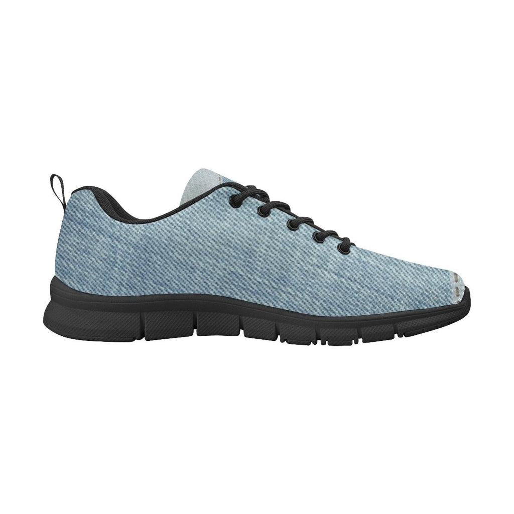 womens sneakers patch denim style black bottom running shoes