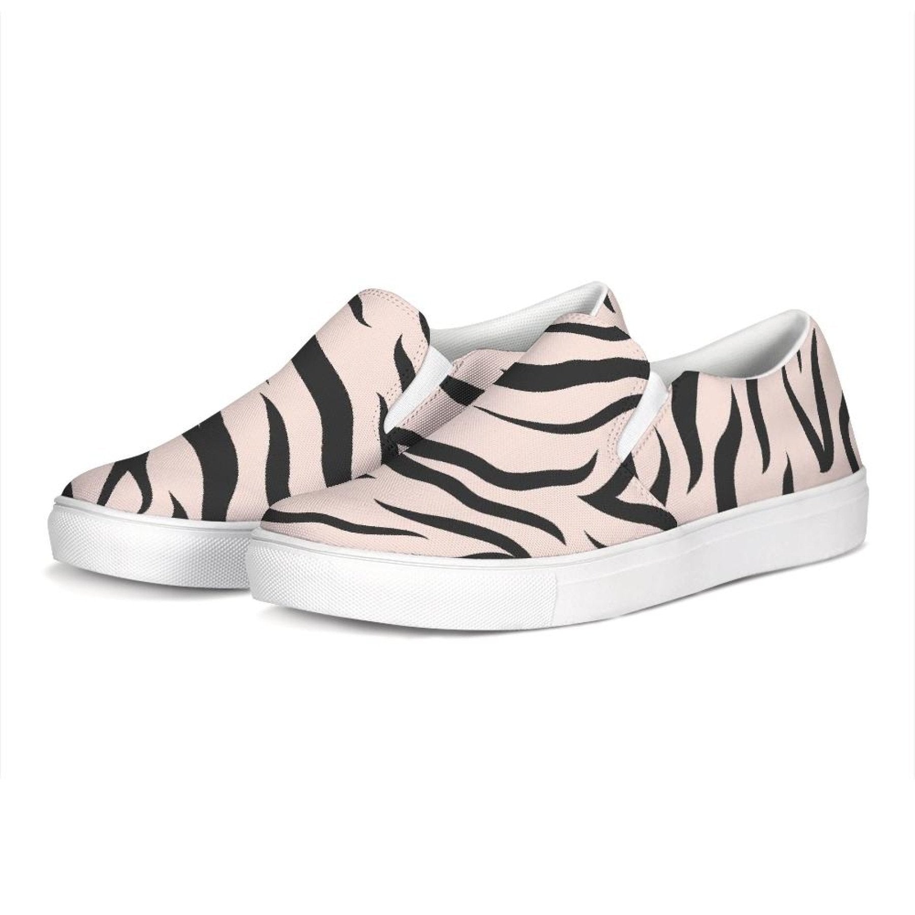 womens sneakers pink black zebra print slip on athletic shoes