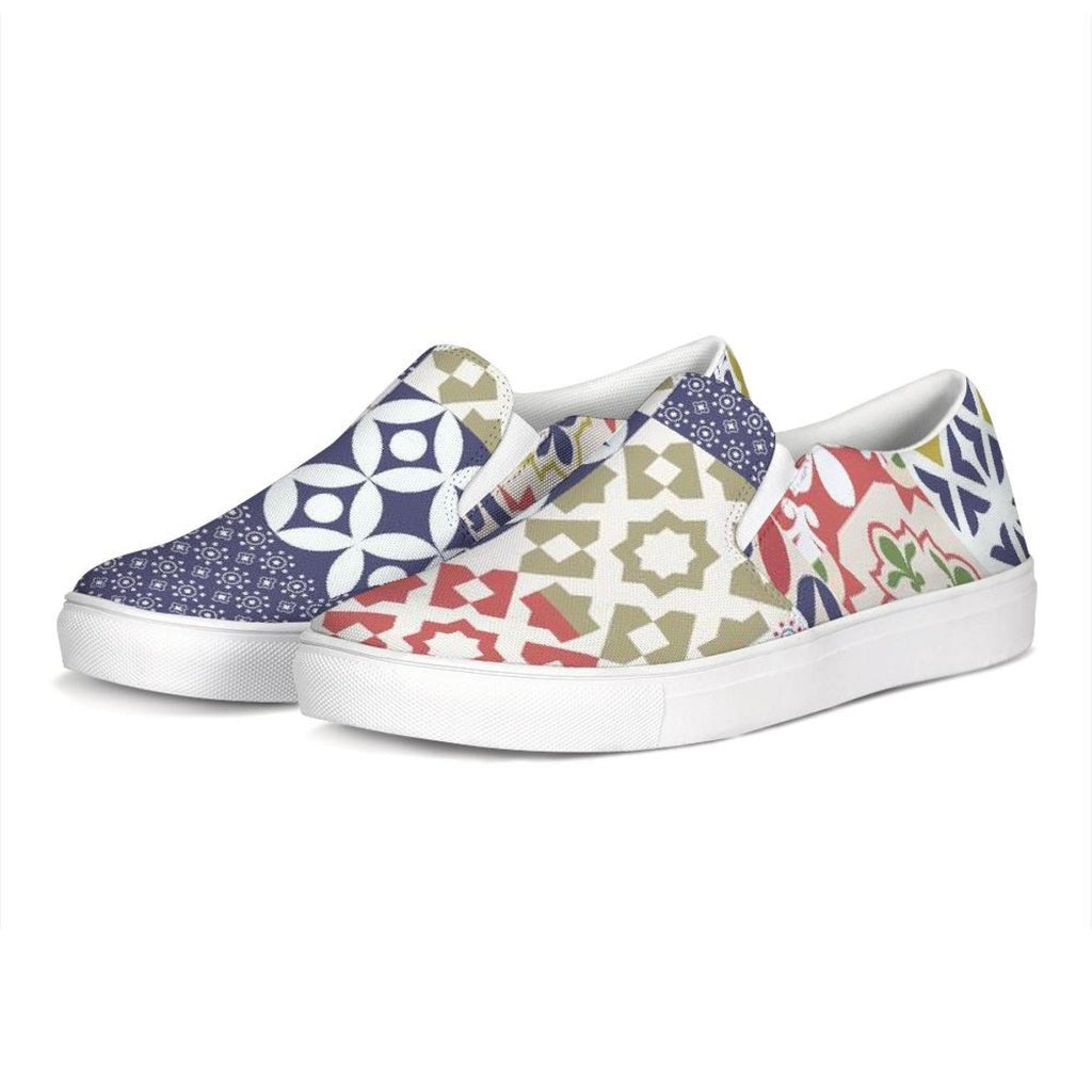 canvas slip on loafers quilt style fashion sneakers